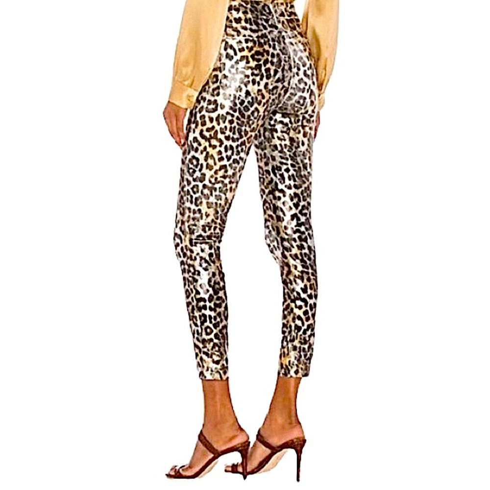L’AGENCE Leopard Print Coated Margot High
Rise Skinny Jeans SZ 26